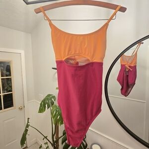 Kona Sol Orange and Pink One Piece Swimwear